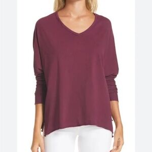 FRANK and EILEEN Tee Lab V Neck Top Long Sleeve Shirt Basic Cotton Sz S